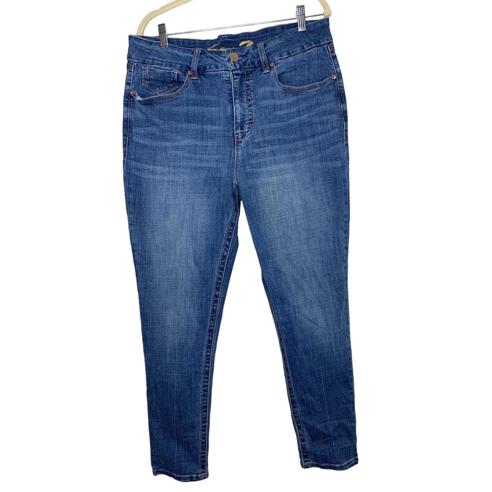 Seven7 Womens Tummyless High Rise Skinny Blue Jeans Size 16